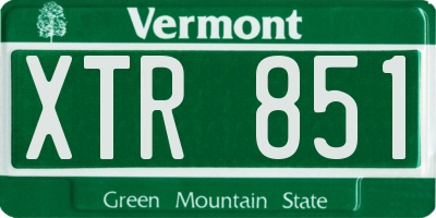 VT license plate XTR851