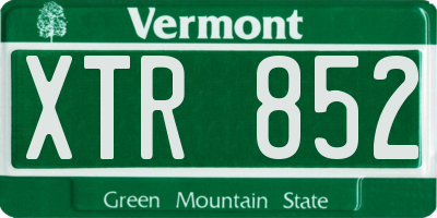 VT license plate XTR852