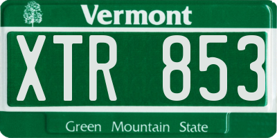VT license plate XTR853