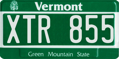 VT license plate XTR855
