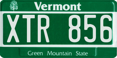 VT license plate XTR856