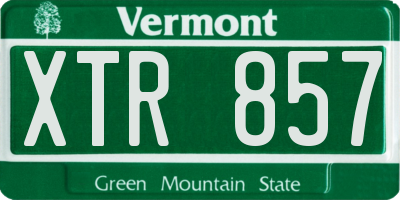 VT license plate XTR857