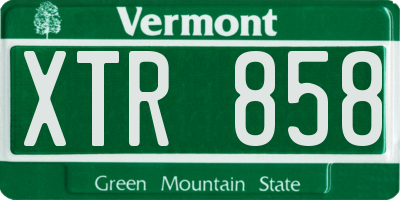 VT license plate XTR858