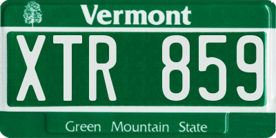 VT license plate XTR859