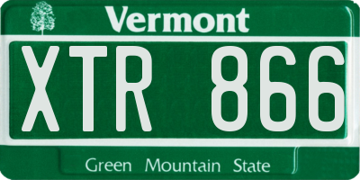 VT license plate XTR866