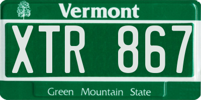 VT license plate XTR867