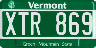 VT license plate XTR869