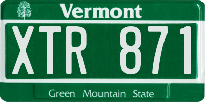 VT license plate XTR871