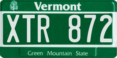 VT license plate XTR872
