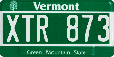 VT license plate XTR873