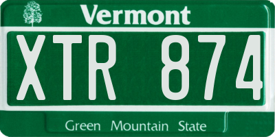 VT license plate XTR874