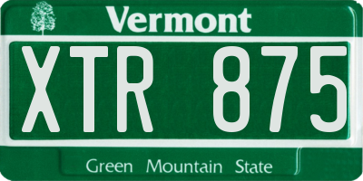 VT license plate XTR875