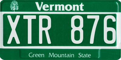 VT license plate XTR876