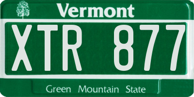 VT license plate XTR877