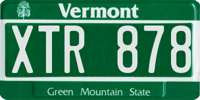 VT license plate XTR878