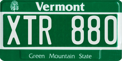VT license plate XTR880
