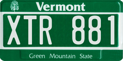 VT license plate XTR881