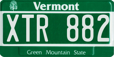 VT license plate XTR882