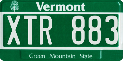 VT license plate XTR883