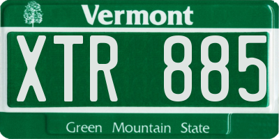VT license plate XTR885