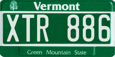 VT license plate XTR886