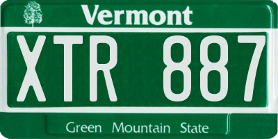 VT license plate XTR887