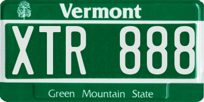 VT license plate XTR888