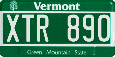 VT license plate XTR890