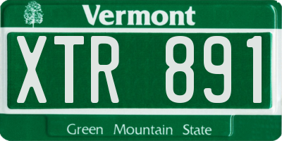 VT license plate XTR891