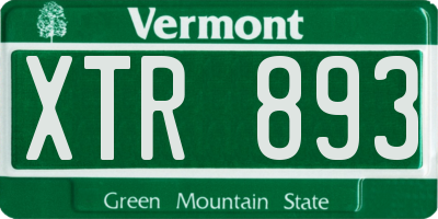 VT license plate XTR893
