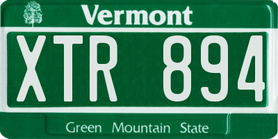 VT license plate XTR894