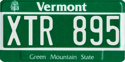 VT license plate XTR895