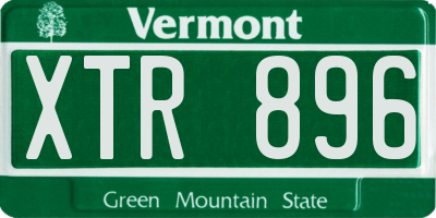 VT license plate XTR896