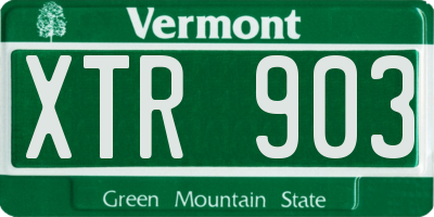 VT license plate XTR903
