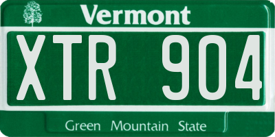 VT license plate XTR904