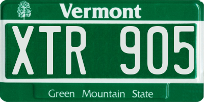 VT license plate XTR905
