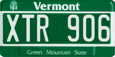 VT license plate XTR906
