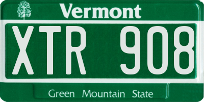 VT license plate XTR908