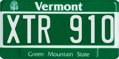 VT license plate XTR910