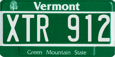 VT license plate XTR912