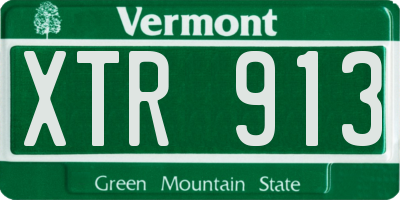 VT license plate XTR913