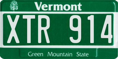 VT license plate XTR914