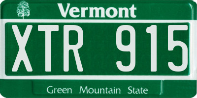 VT license plate XTR915