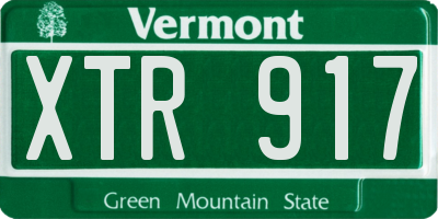 VT license plate XTR917