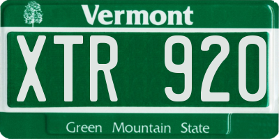 VT license plate XTR920
