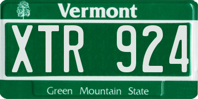 VT license plate XTR924