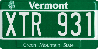 VT license plate XTR931
