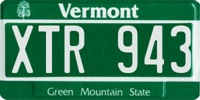 VT license plate XTR943