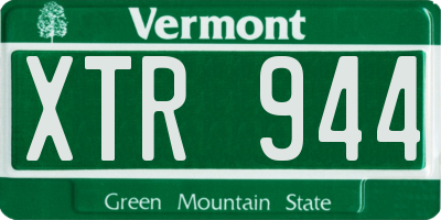 VT license plate XTR944