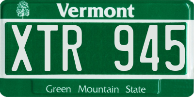 VT license plate XTR945